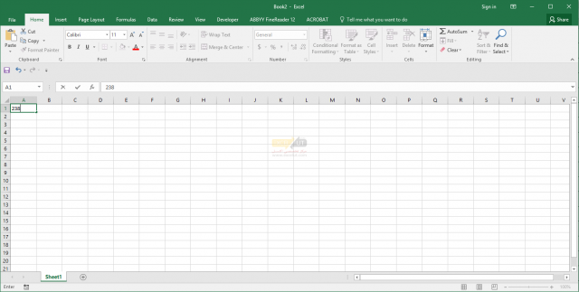 Excel 2016 Empty Sheet (2016)